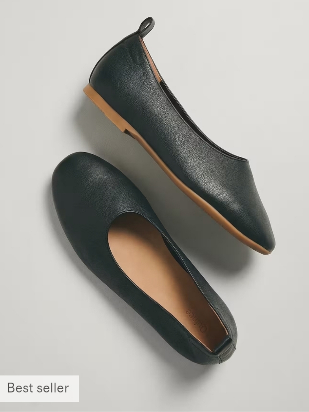 Quince Italian Leather Glove Ballet Flat - black